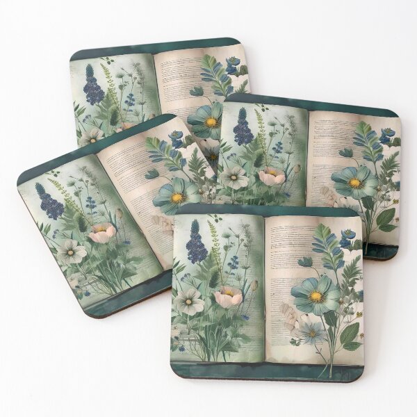 Item preview, Vintage Wild Flower Journal Collection: Woodland Greens designed and sold by J Marielle Designs.