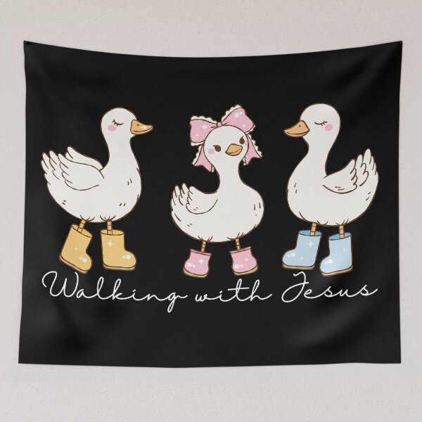 Item preview, Silly Goose Walking with Jesus, Yellow, Pink, Blue designed and sold by Forevermore.