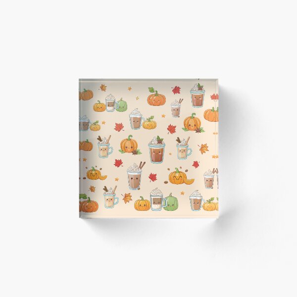 Item preview, Patrón de calabaza y especias kawaii | Diseño estético de otoño con un café adorable designed and sold by GrybDesigns.