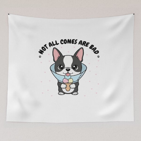 Item preview, Not All Cones Are Bad Boston Terrier Dog Cone - Funny Ice Cream designed and sold by The Real Life Symphony.