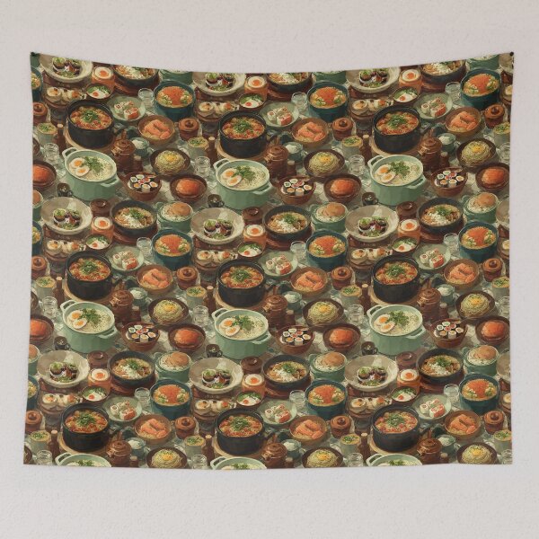 Item preview, Seamless Food Pattern – Delicious dishes in artistic style designed and sold by Meiersbeste.