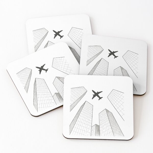 Item preview, Urban Skyline Noir Airplane Silhouette designed and sold by Mitosha2.