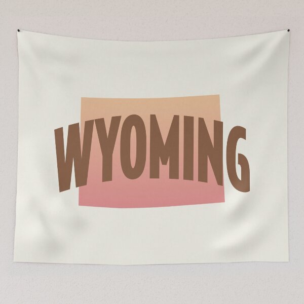 Item preview, Wyoming - Retro Style Curved Text with State Shape designed and sold by chosenhomes.