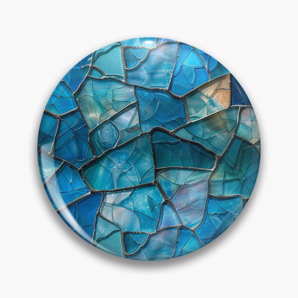 Item preview, Deep Sea Blue Stained Glass Mosaic designed and sold by NTGUILTY.