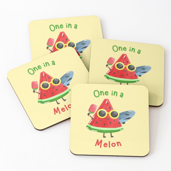 Item preview, One in a Melon - Cute Funny Fruit Pun designed and sold by BrightMood Designs.