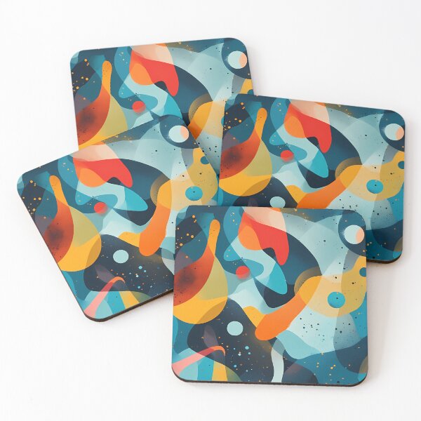 Item preview, Abstract art featuring vibrant colors like orange, red, and blue, with fluid shapes and a textured background designed and sold by Innercosmic.