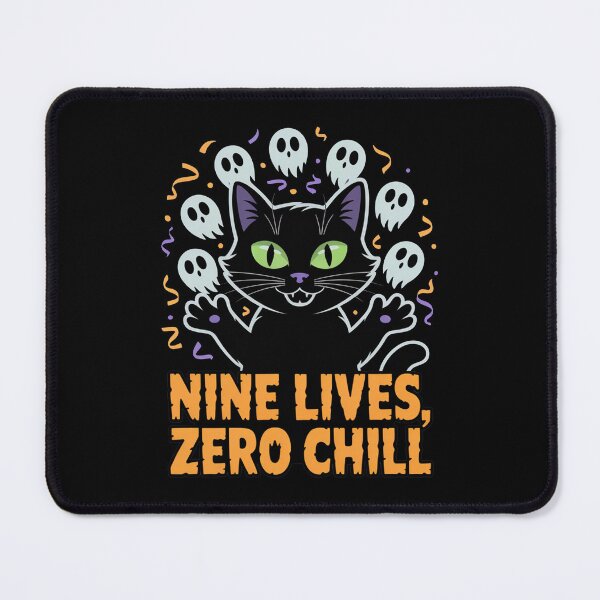 Item preview, Nine Lives Zero Chill, funny Cat halloween designed and sold by NoetherSym.
