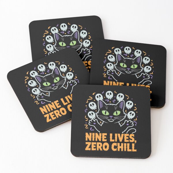 Item preview, Nine Lives Zero Chill, funny Cat halloween designed and sold by NoetherSym.