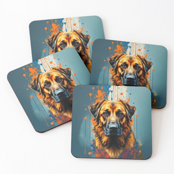 Item preview, Anatolian Shepherd Portrait with Abstract Paint Splashes designed and sold by The Digital Compass.