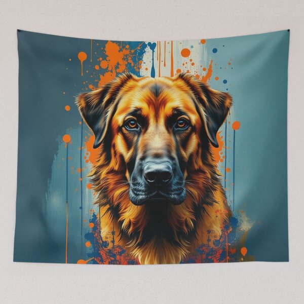 Item preview, Anatolian Shepherd Portrait with Abstract Paint Splashes designed and sold by The Digital Compass.