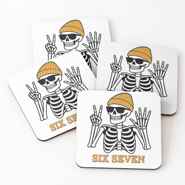 Item preview, Six Seven Skeleton Hand Sign Cool Spooky Halloween Bones Aesthetic Design designed and sold by FerminVigo.