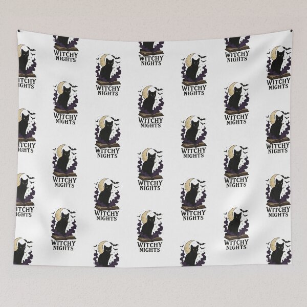 Item preview, Witchy Nights Halloween T-Shirt Design | Black Cat, Spellbook & Moon Magic Art designed and sold by FUIRY .