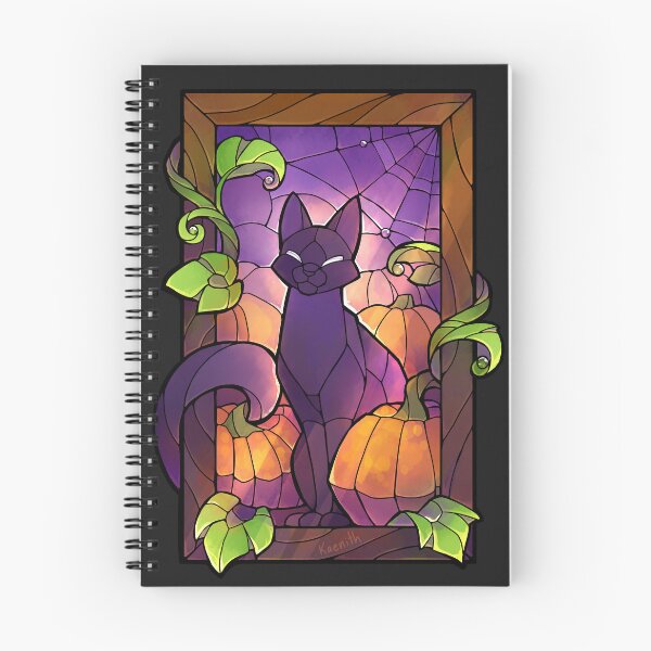 Item preview, Stained Glass Pumpkin Cat designed and sold by kaenith.