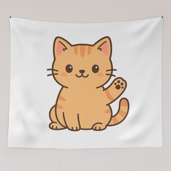 Item preview, Kitten grins and waves designed and sold by Mitosha2.