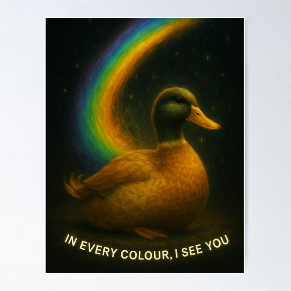 Item preview, “Still Waters – In Every Colour, I See You (Duck)” designed and sold by GeoWild Designs.