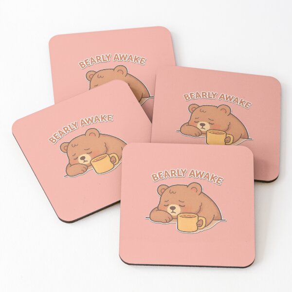 Item preview, Sleepy Bear Coffee Quote – “Bearly Awake” | Pastel Soft Mood Design designed and sold by Modivox.