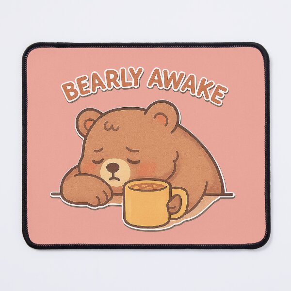 Item preview, Sleepy Bear Coffee Quote – “Bearly Awake” | Pastel Soft Mood Design designed and sold by Modivox.