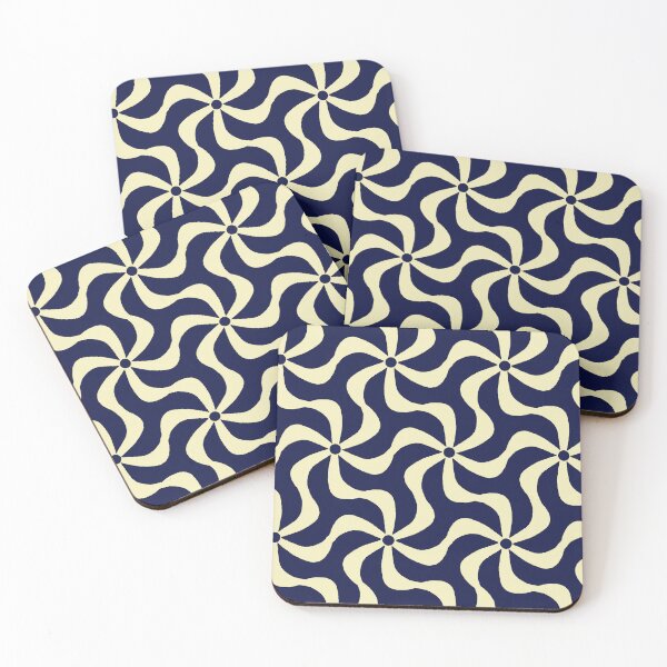 Item preview, Fan Tabulous - Rich Dark Navy Powder Yellow designed and sold by Fabricatemyart.