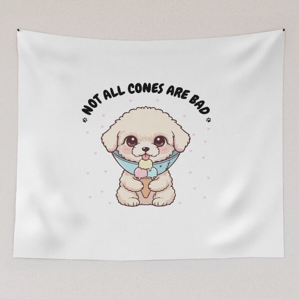 Item preview, Not All Cones Are Bad Teacup Poodle Dog Cone - Funny Ice Cream designed and sold by The Real Life Symphony.