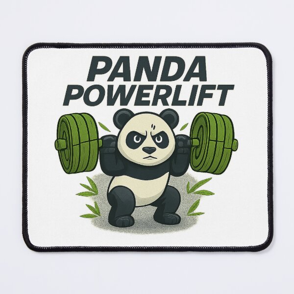 Item preview, "Panda Powerlift" Funny Gym Tee - Bear Workout Design designed and sold by Modivox.