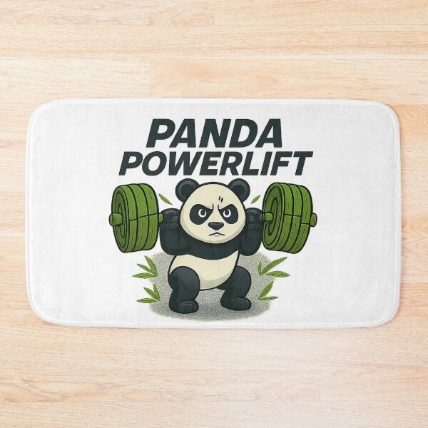 Item preview, "Panda Powerlift" Funny Gym Tee - Bear Workout Design designed and sold by Modivox.