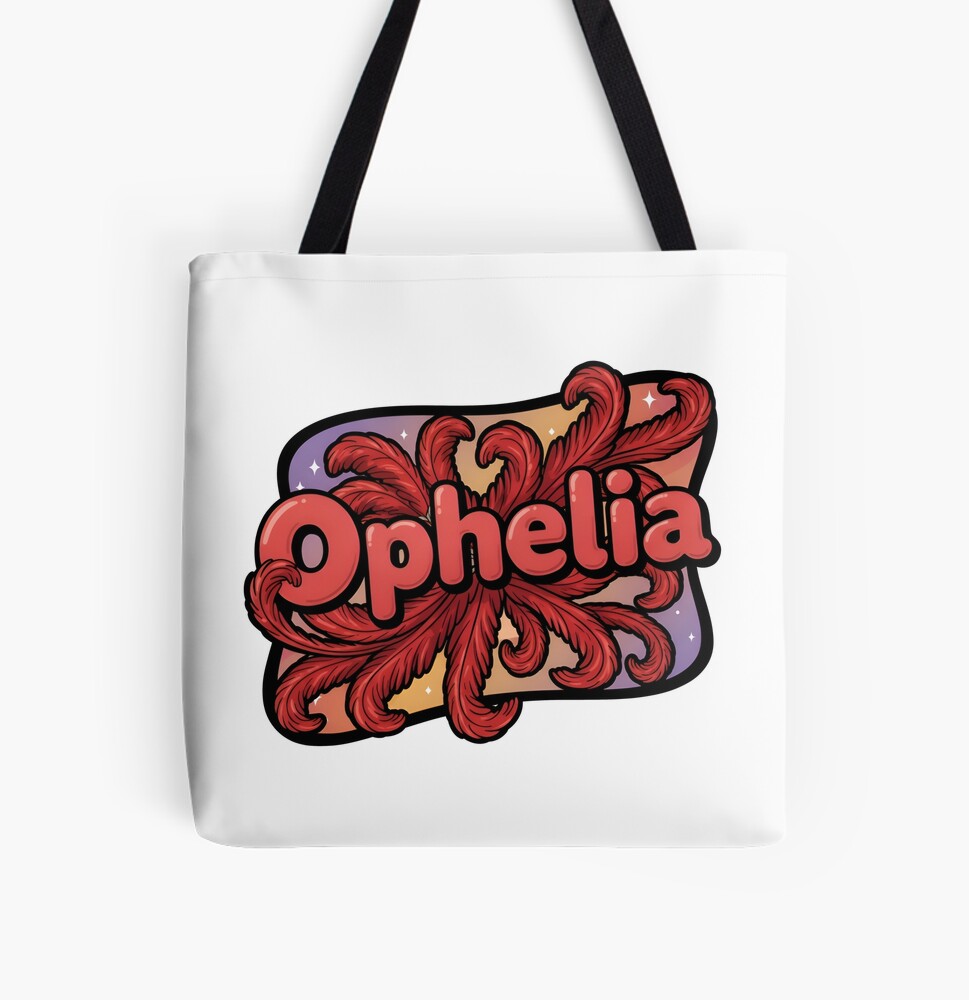 Ophelia Showgirl Coral Red Flourish Lettering