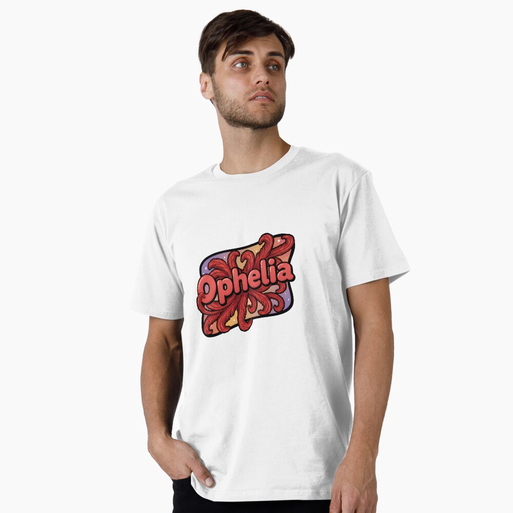 Ophelia Showgirl Coral Red Flourish Lettering Magnet