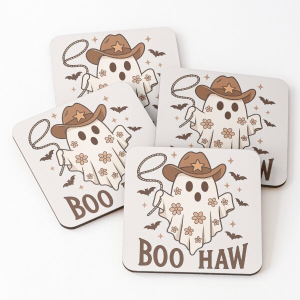 Item preview, Boo Haw Cowgirl Ghost – Cute Western Halloween T‑Shirt designed and sold by wabeen.