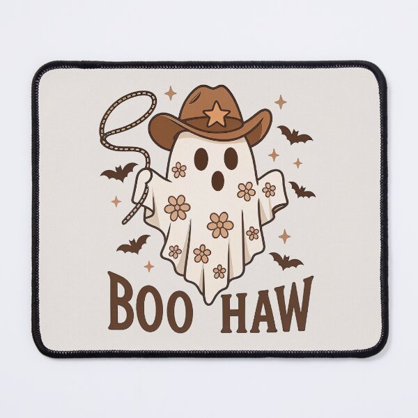 Item preview, Boo Haw Cowgirl Ghost – Cute Western Halloween T‑Shirt designed and sold by wabeen.