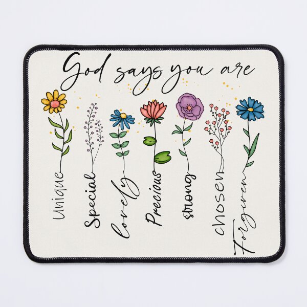 Item preview, God says You are Unique Special Lovely Precious Strong Chosen Forgiven designed and sold by Margival.