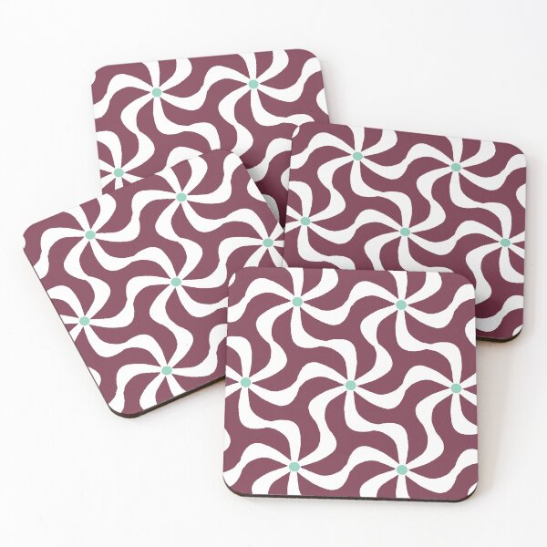 Item preview, Fan Tabulous - Wine Red Mint Blu designed and sold by Fabricatemyart.