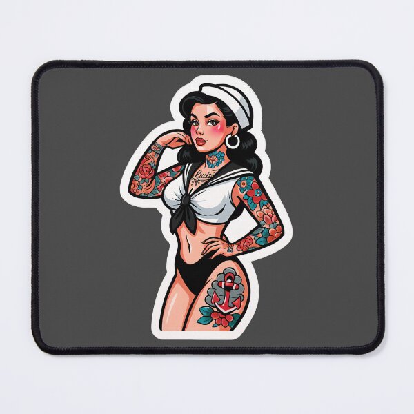 Item preview, Retro Tattooed Sailor Pinup Girl Burlesque Art designed and sold by PinUpPizzazz.
