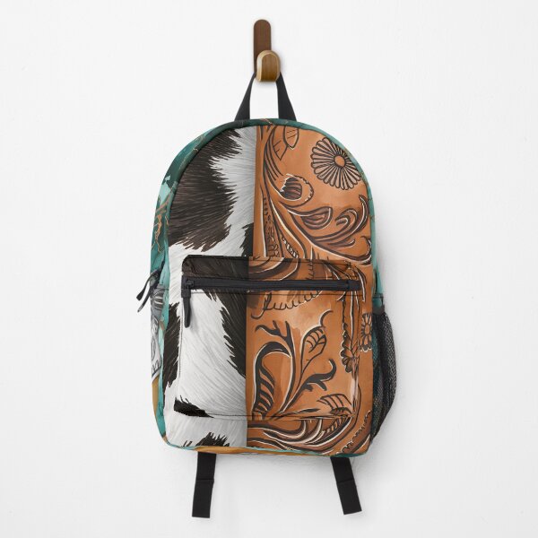Item preview, Western Cowhide Turquoise Leather Pattern, Boho Rustic Concho Design, Southwestern Country Western Aesthetic Art designed and sold by CoastalEmp.