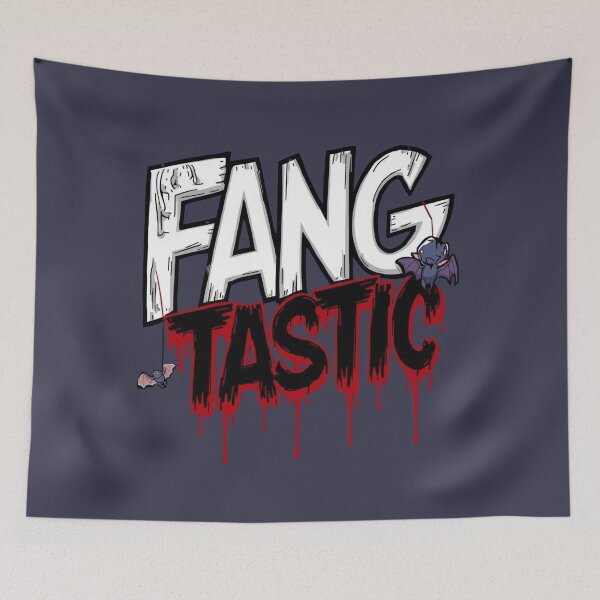 Item preview, Fang-tastic | Funny Vampire Halloween Pun Design with Bloody Text designed and sold by NiDoya.