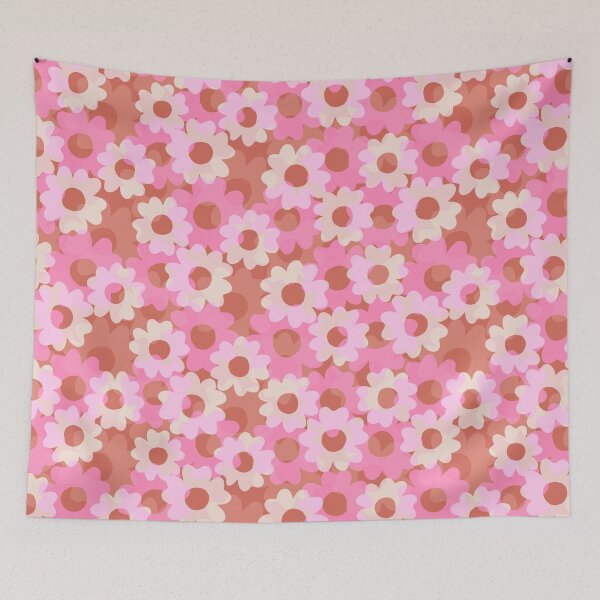Item preview, Petaline-Bright Monochrom Blush Pink & Terracotta designed and sold by Fabricatemyart.