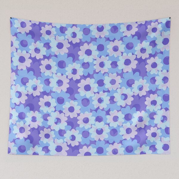 Item preview, Petaline-Bright Monochrom Periwinkle Seafoam designed and sold by Fabricatemyart.