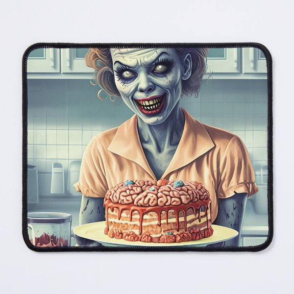 Item preview, Zombie Woman in Vintage Kitchen With a Birthday Cake designed and sold by NightTimeJ.