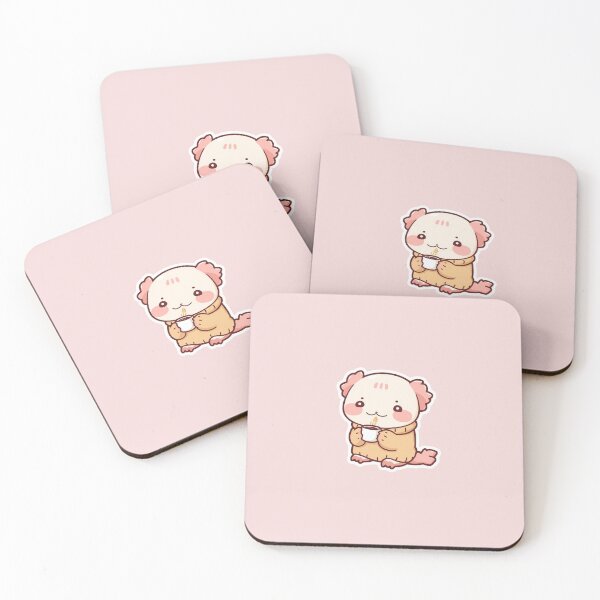 Item preview, Adorable Chibi Axolotl with Coffee | Kawaii Axolotl Sticker & Cozy Gift Idea designed and sold by Moon's Arts.