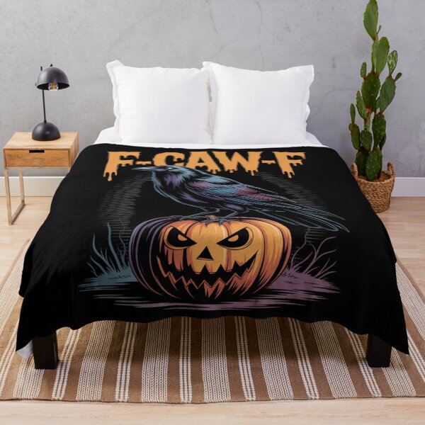 Item preview, F-CAW-F Halloween Raven & Jack-O'-Lantern Spooky Season Tee designed and sold by DarylWelsh2024.