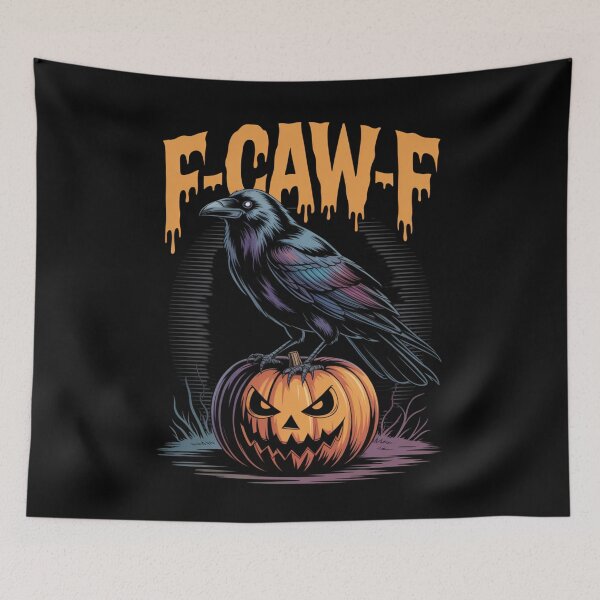 Item preview, Camiseta de Halloween con cuervo y calabaza de Halloween de la temporada espeluznante F-CAW-F designed and sold by DarylWelsh2024.