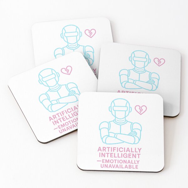 Item preview, Artificially Intelligent Emotionally Unavailable – Funny AI Robot Quote designed and sold by PosterFuel.