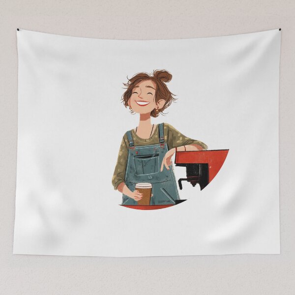 Item preview, Happy Barista – Coffee Lover Illustration Art designed and sold by abicir.