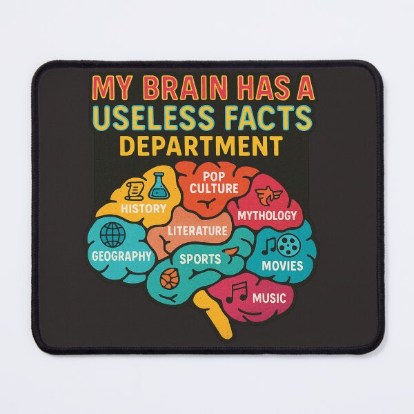 Item preview, Funny Brain Useless Facts Department T-Shirt – Geeky Knowledge Humor Design designed and sold by Nevermore & Co..