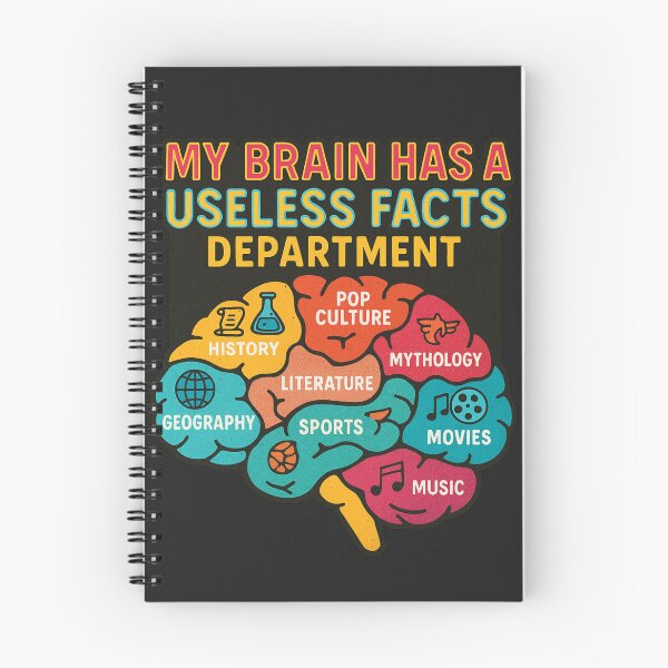 Item preview, Funny Brain Useless Facts Department T-Shirt – Geeky Knowledge Humor Design designed and sold by Nevermore & Co..