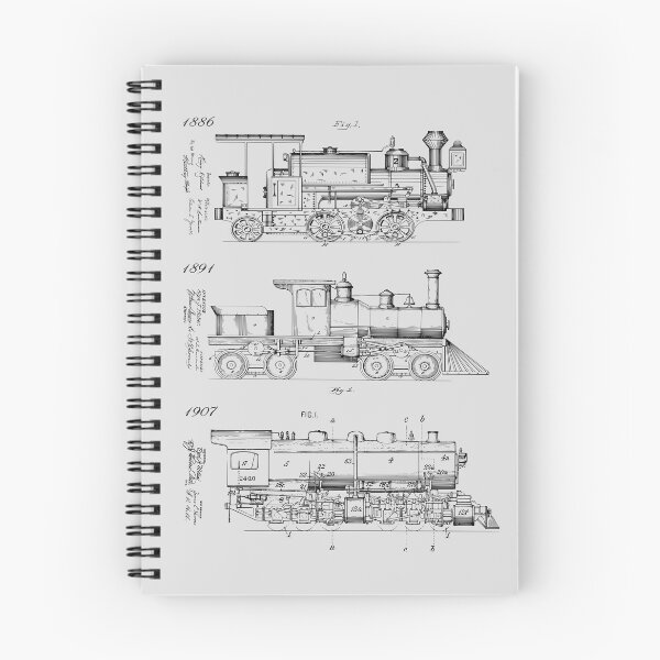 Item preview, Vintage Steam Trains Patent Prints designed and sold by MadebyDesign.