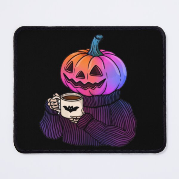 Item preview, purple pumpkin with coffee designed and sold by szydelkowanika.