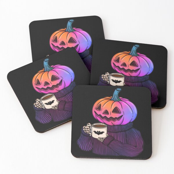 Item preview, purple pumpkin with coffee designed and sold by szydelkowanika.