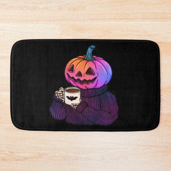 Item preview, purple pumpkin with coffee designed and sold by szydelkowanika.