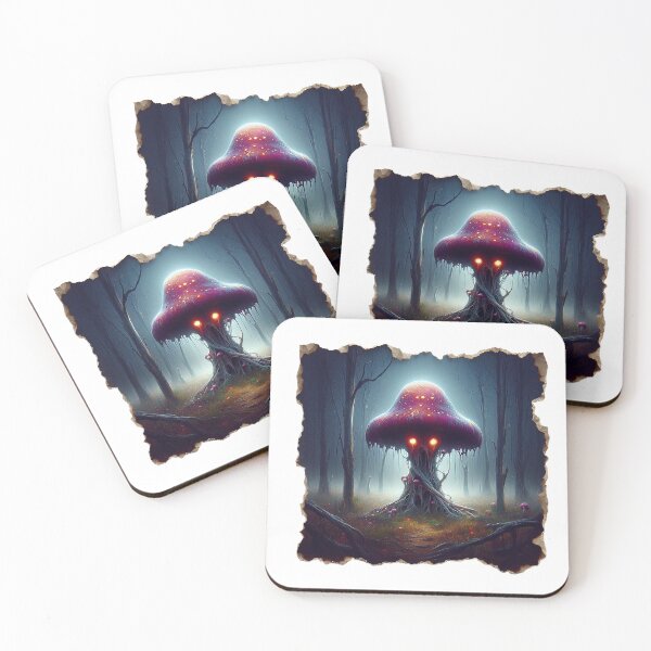 Item preview, Living mushroom in nighttime scary forest designed and sold by MadinaFatt.