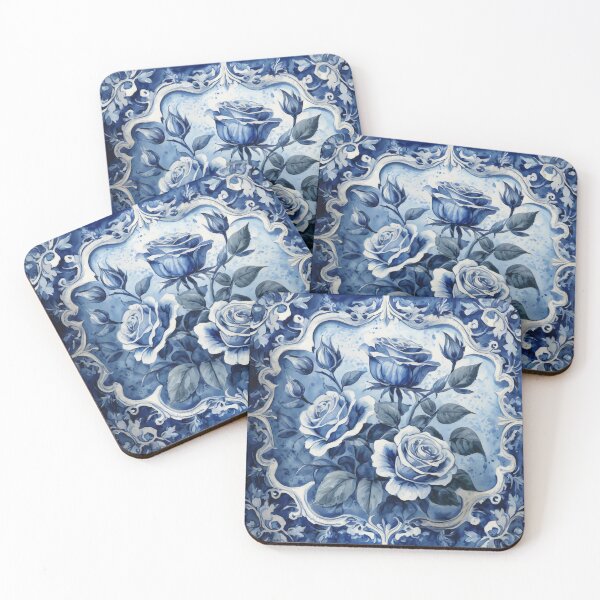 Item preview, Blue Delft Style Rose Tile designed and sold by DutchView22.